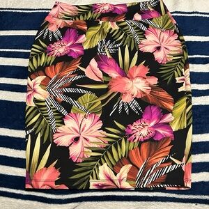 Floral Tropical Print Pencil Skirt Sz Medium